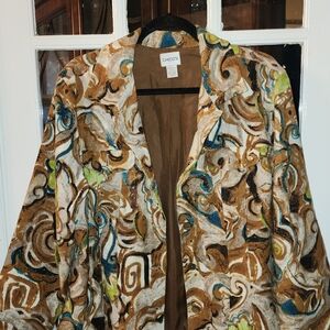 Chico's Swirl Patterned Blazer in Earth Tones